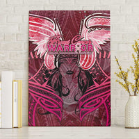Breast Cancer Warrior Canvas Wall Art Angel Wings Polynesian Pattern