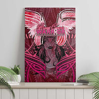 Breast Cancer Warrior Canvas Wall Art Angel Wings Polynesian Pattern