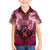 Breast Cancer Warrior Family Matching Off The Shoulder Long Sleeve Dress and Hawaiian Shirt Angel Wings Polynesian Pattern