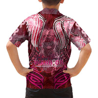 Breast Cancer Warrior Family Matching Short Sleeve Bodycon Dress and Hawaiian Shirt Angel Wings Polynesian Pattern
