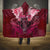 Breast Cancer Warrior Hooded Blanket Angel Wings Polynesian Pattern