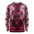Breast Cancer Warrior Long Sleeve Shirt Angel Wings Polynesian Pattern