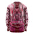 Breast Cancer Warrior Long Sleeve Shirt Angel Wings Polynesian Pattern