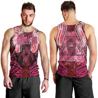 Breast Cancer Warrior Men Tank Top Angel Wings Polynesian Pattern