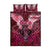Breast Cancer Warrior Quilt Bed Set Angel Wings Polynesian Pattern