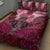 Breast Cancer Warrior Quilt Bed Set Angel Wings Polynesian Pattern
