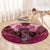 Breast Cancer Warrior Round Carpet Angel Wings Polynesian Pattern