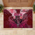 Breast Cancer Warrior Rubber Doormat Angel Wings Polynesian Pattern