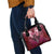 Breast Cancer Warrior Shoulder Handbag Angel Wings Polynesian Pattern