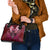 Breast Cancer Warrior Shoulder Handbag Angel Wings Polynesian Pattern
