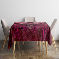 Breast Cancer Warrior Tablecloth Angel Wings Polynesian Pattern