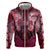 Breast Cancer Warrior Zip Hoodie Angel Wings Polynesian Pattern