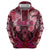 Breast Cancer Warrior Zip Hoodie Angel Wings Polynesian Pattern