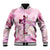 Breast Cancer Polynesian Baseball Jacket I Can Do All Things Through Christ