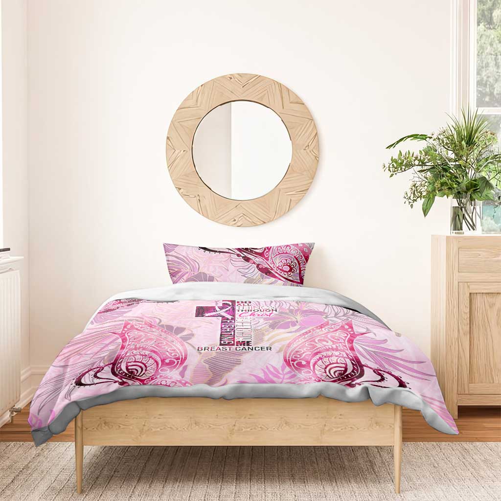 Breast Cancer Polynesian Bedding Set I Can Do All Things Through Christ
