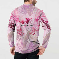 Breast Cancer Polynesian Button Sweatshirt I Can Do All Things Through Christ