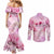 Breast Cancer Polynesian Couples Matching Mermaid Dress and Long Sleeve Button Shirt I Can Do All Things Through Christ