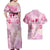 Breast Cancer Polynesian Couples Matching Off Shoulder Maxi Dress and Hawaiian Shirt I Can Do All Things Through Christ