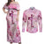 Breast Cancer Polynesian Couples Matching Off Shoulder Maxi Dress and Long Sleeve Button Shirt I Can Do All Things Through Christ