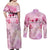 Breast Cancer Polynesian Couples Matching Off Shoulder Maxi Dress and Long Sleeve Button Shirt I Can Do All Things Through Christ