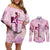 Breast Cancer Polynesian Couples Matching Off Shoulder Short Dress and Long Sleeve Button Shirt I Can Do All Things Through Christ