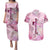 Breast Cancer Polynesian Couples Matching Puletasi and Hawaiian Shirt I Can Do All Things Through Christ