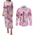 Breast Cancer Polynesian Couples Matching Puletasi and Long Sleeve Button Shirt I Can Do All Things Through Christ