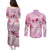 Breast Cancer Polynesian Couples Matching Puletasi and Long Sleeve Button Shirt I Can Do All Things Through Christ
