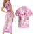 Breast Cancer Polynesian Couples Matching Short Sleeve Bodycon Dress and Hawaiian Shirt I Can Do All Things Through Christ