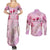 Breast Cancer Polynesian Couples Matching Summer Maxi Dress and Long Sleeve Button Shirt I Can Do All Things Through Christ