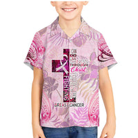 Breast Cancer Polynesian Family Matching Mermaid Dress and Hawaiian Shirt I Can Do All Things Through Christ