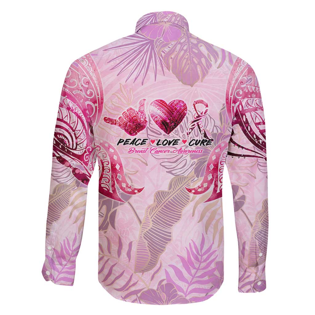 Breast Cancer Polynesian Family Matching Off Shoulder Short Dress and Hawaiian Shirt I Can Do All Things Through Christ