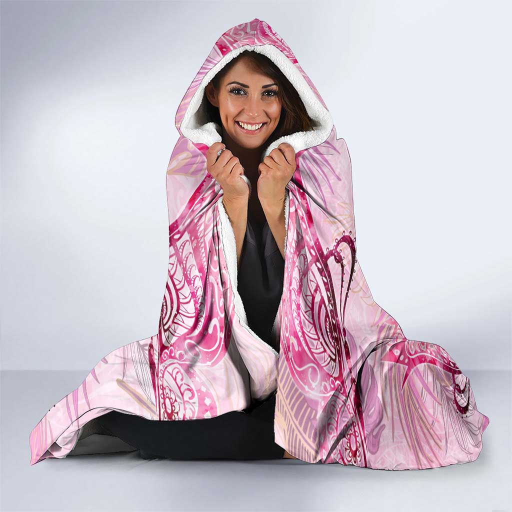 Breast Cancer Polynesian Hooded Blanket I Can Do All Things Through Christ
