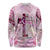 Breast Cancer Polynesian Long Sleeve Shirt I Can Do All Things Through Christ