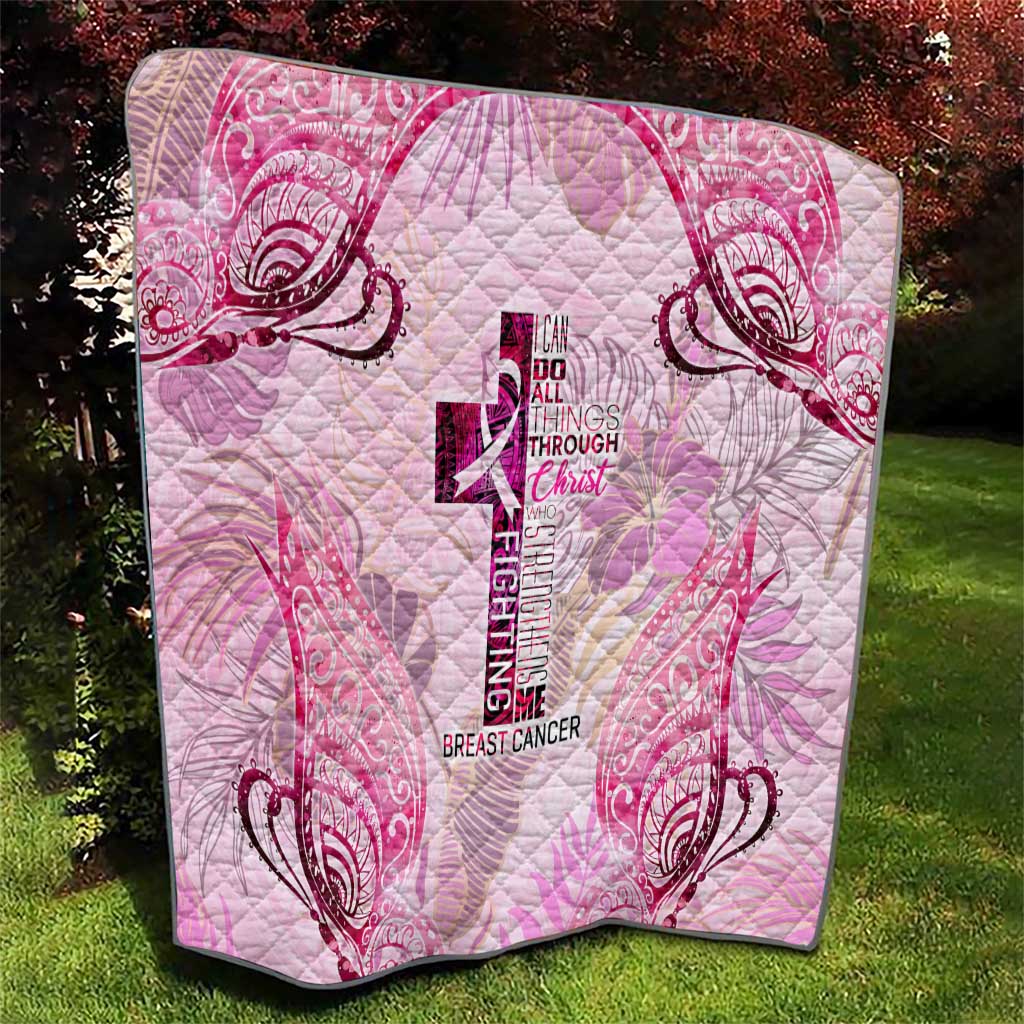 Breast Cancer Polynesian Quilt I Can Do All Things Through Christ DT02 - Polynesian Pride