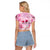 Breast Cancer Polynesian Raglan Cropped T Shirt I Can Do All Things Through Christ