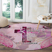 Breast Cancer Polynesian Round Carpet I Can Do All Things Through Christ DT02 - Polynesian Pride