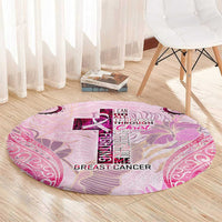 Breast Cancer Polynesian Round Carpet I Can Do All Things Through Christ DT02 - Polynesian Pride