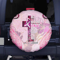 Breast Cancer Polynesian Spare Tire Cover I Can Do All Things Through Christ