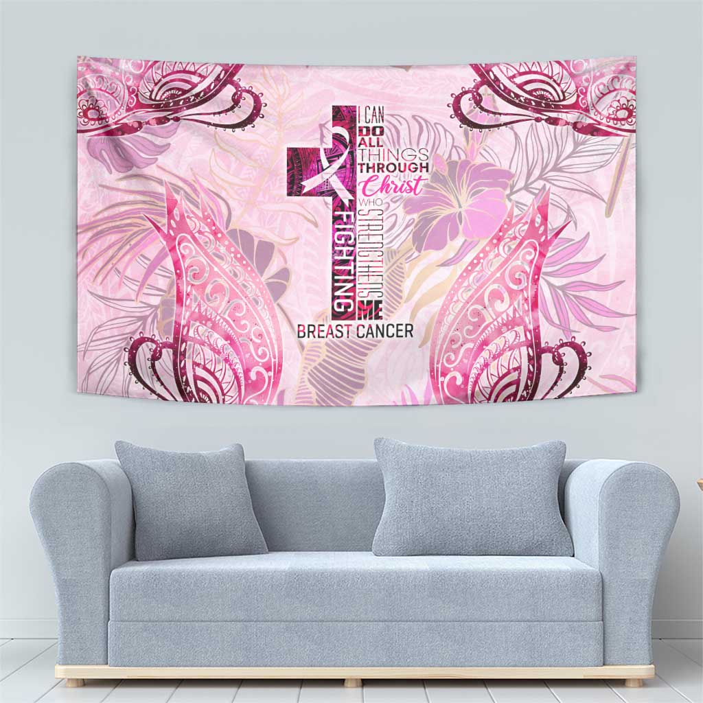Breast Cancer Polynesian Tapestry I Can Do All Things Through Christ DT02 - Polynesian Pride