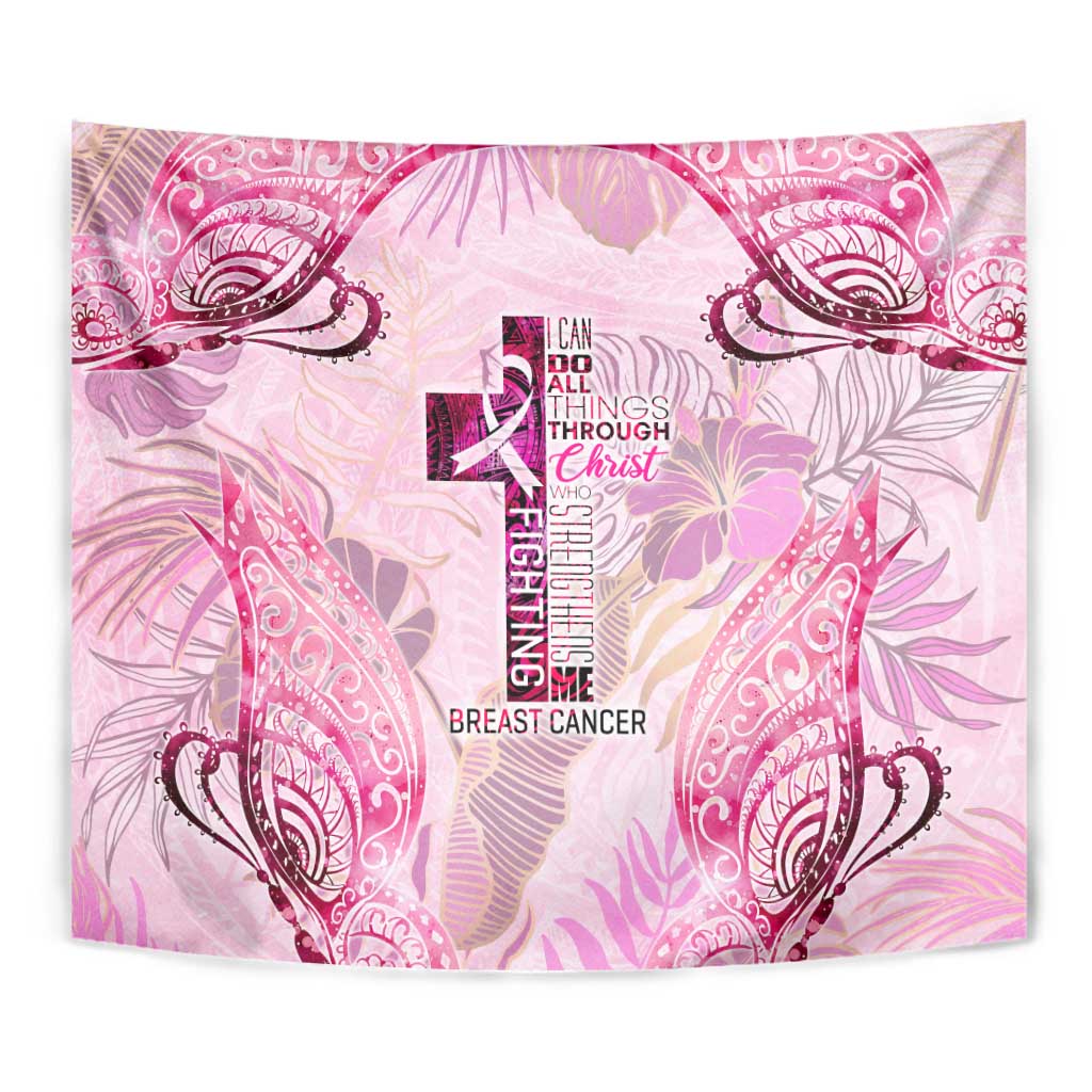 Breast Cancer Polynesian Tapestry I Can Do All Things Through Christ DT02 - Polynesian Pride