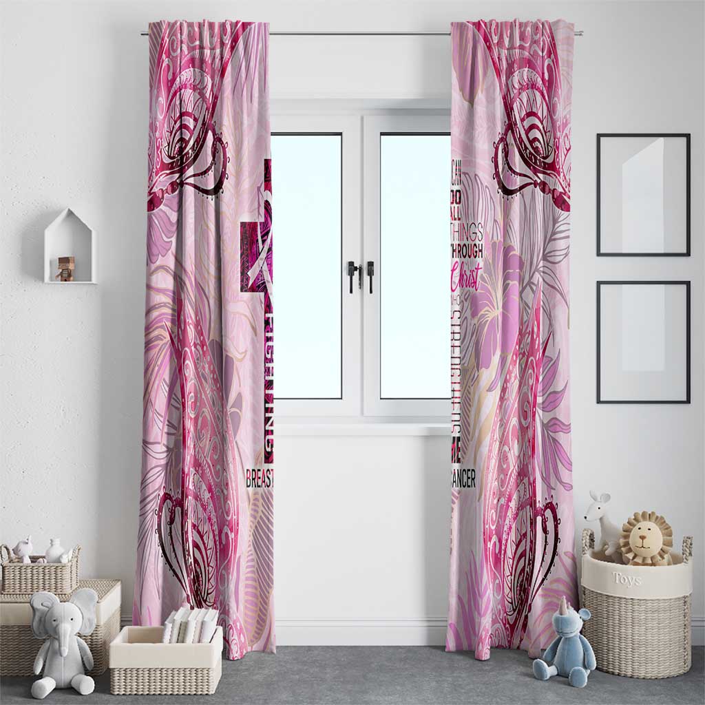 Breast Cancer Polynesian Window Curtain I Can Do All Things Through Christ
