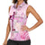Breast Cancer Polynesian Women Sleeveless Polo Shirt I Can Do All Things Through Christ