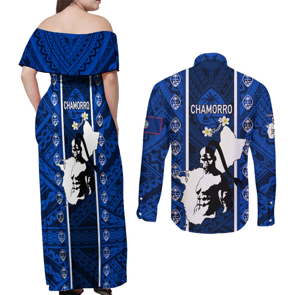 Maori Warrior Couples Matching Short Sleeve Bodycon Dress and Long Sleeve Button Shirts Silver Fern New Zealand Map With Kowhaiwhai Pattern LT03 main image 1
