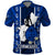 Guam Chamorro Warrior Polo Shirt Traditional Tribal Patterns DT02 Blue - Polynesian Pride