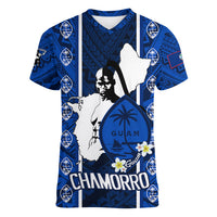 guam-chamorro-warrior-women-v-neck-t-shirt-traditional-tribal-patterns