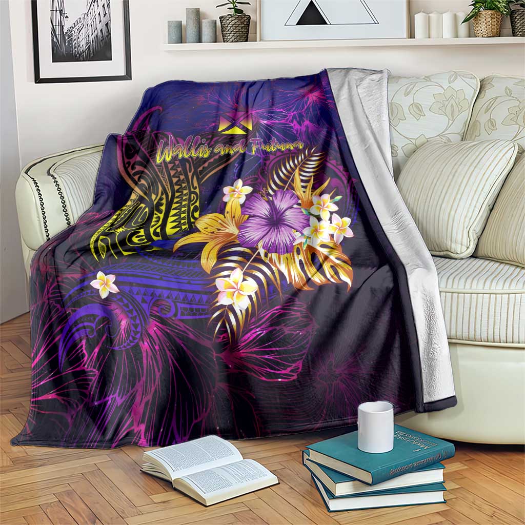 Wallis and Futuna Blanket Whale Hibiscus Polynesian DT02 Purple - Polynesian Pride