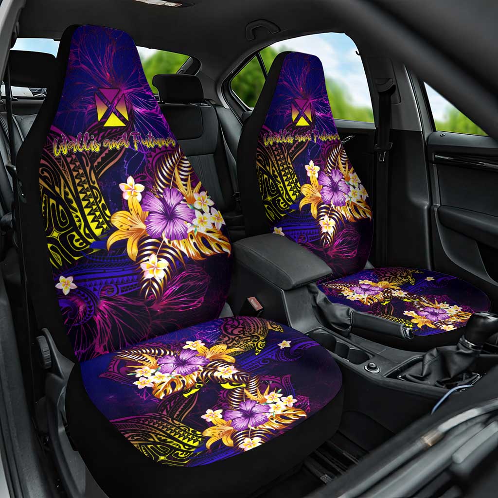 Wallis and Futuna Car Seat Cover Whale Hibiscus Polynesian