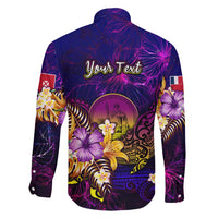 Wallis and Futuna Family Matching Long Sleeve Bodycon Dress and Hawaiian Shirt Whale Hibiscus Polynesian