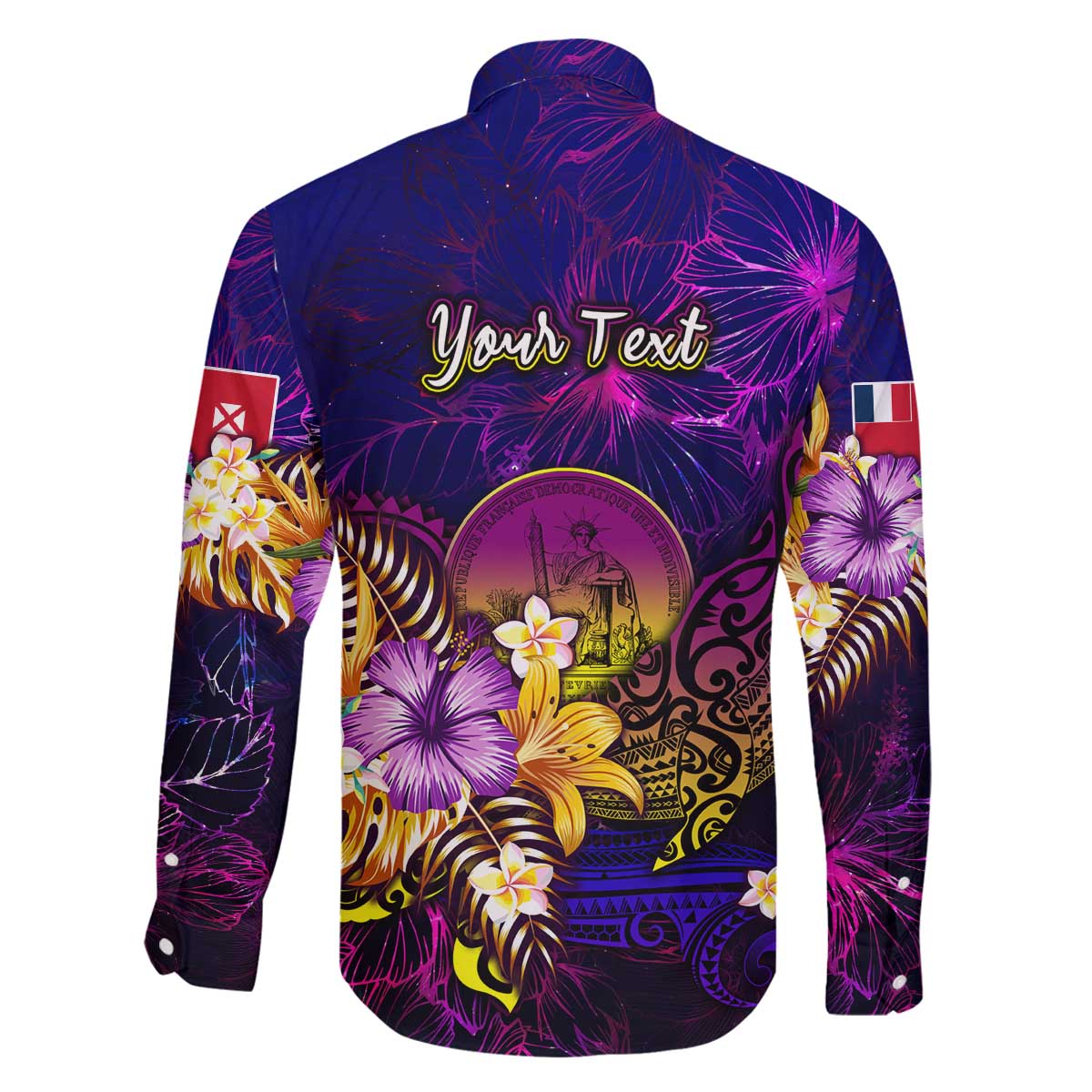 Wallis and Futuna Family Matching Off The Shoulder Long Sleeve Dress and Hawaiian Shirt Whale Hibiscus Polynesian